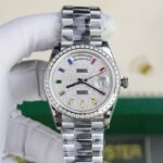 Super Clone Rolex Day-Date Diamond-Paved Dial 128349rbr-0006 36 mm — bracelet detail