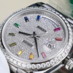 Super Clone Rolex Day-Date Diamond-Paved Dial 128349rbr-0006 36 mm — clasp and links