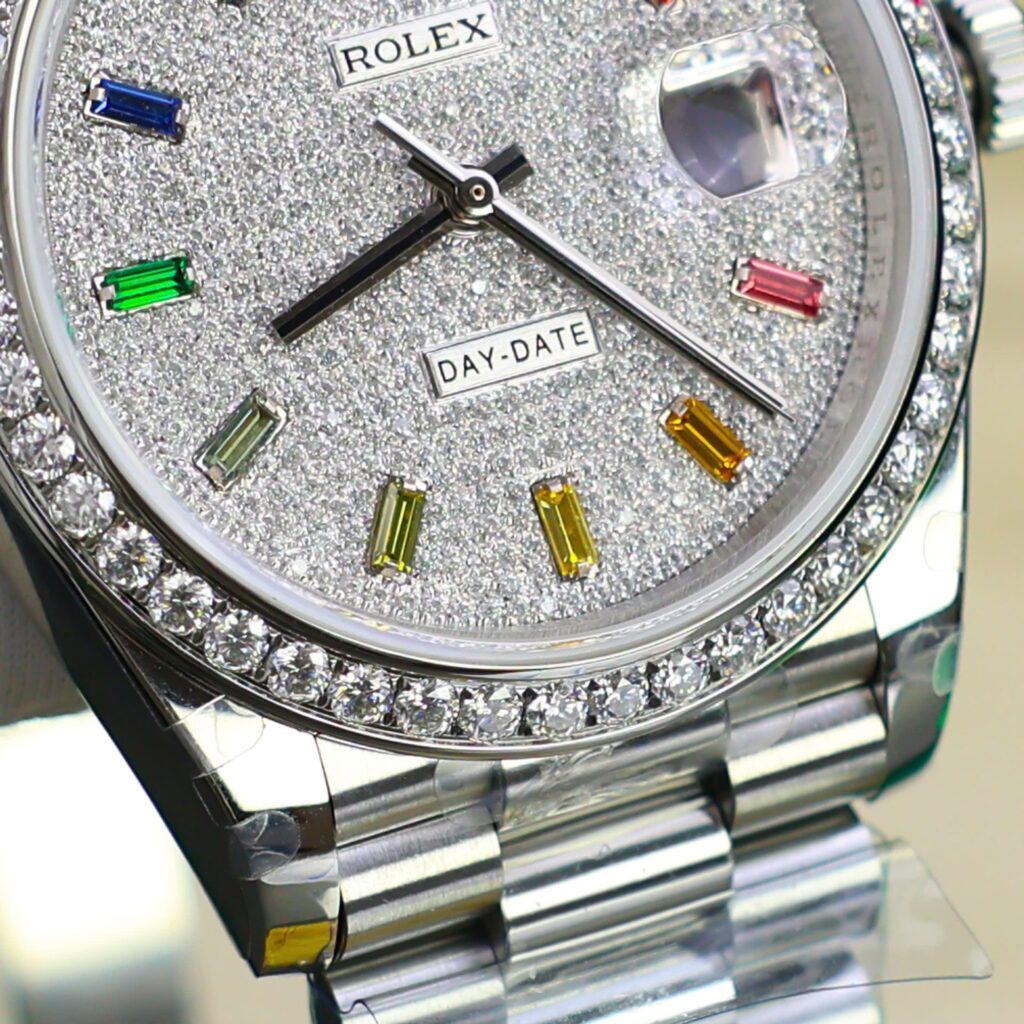 Super Clone Rolex Day-Date Diamond-Paved Dial 128349rbr-0006 36 mm — view 9