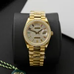 Super Clone Rolex Day-Date Diamond-Paved Dial 128398tbr-0012 36 mm — dial close-up