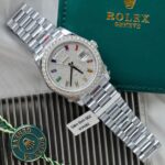 Super Clone Rolex Day-Date Diamond-Paved Dial 128399tbr-0005 36 mm — dial close-up