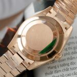 Super Clone Rolex Day-Date Eisenkiesel Diamond Dial 128235-0041 36 mm — on leather display