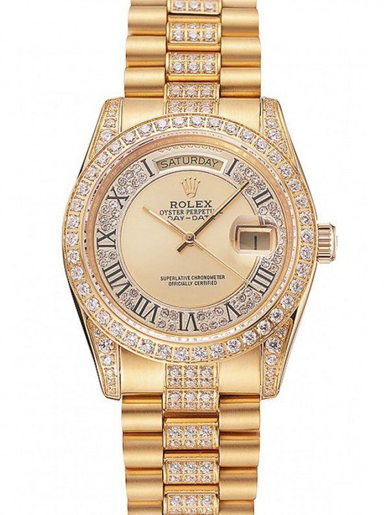 Super Clone Rolex Day-Date Gold Dial 1453954 37 mm