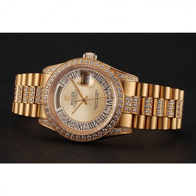 Super Clone Rolex Day-Date Gold Dial 1453954 37 mm — case and bezel