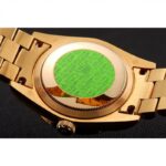 Super Clone Rolex Day-Date Gold Dial 1453954 37 mm — on leather display