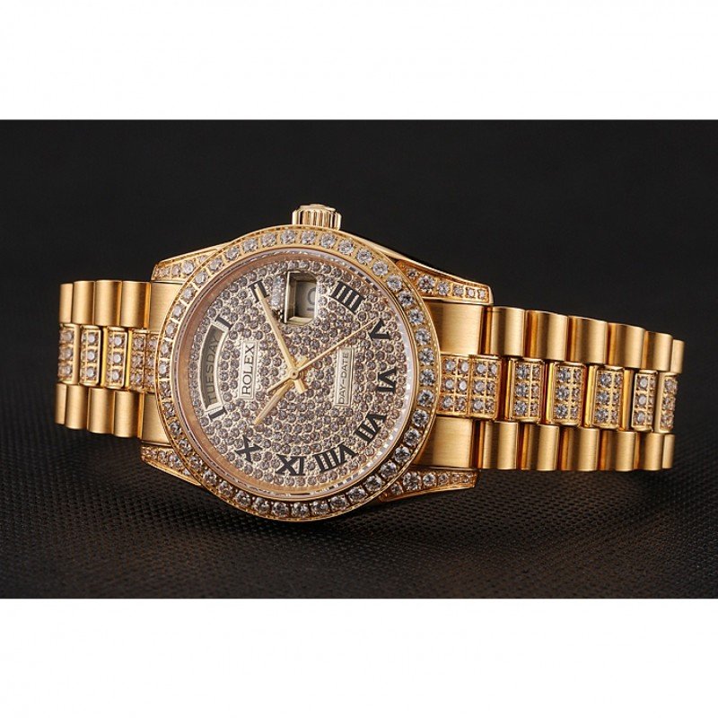 Super Clone Rolex Day-Date Gold Dial 1453956 37 mm — case and bezel