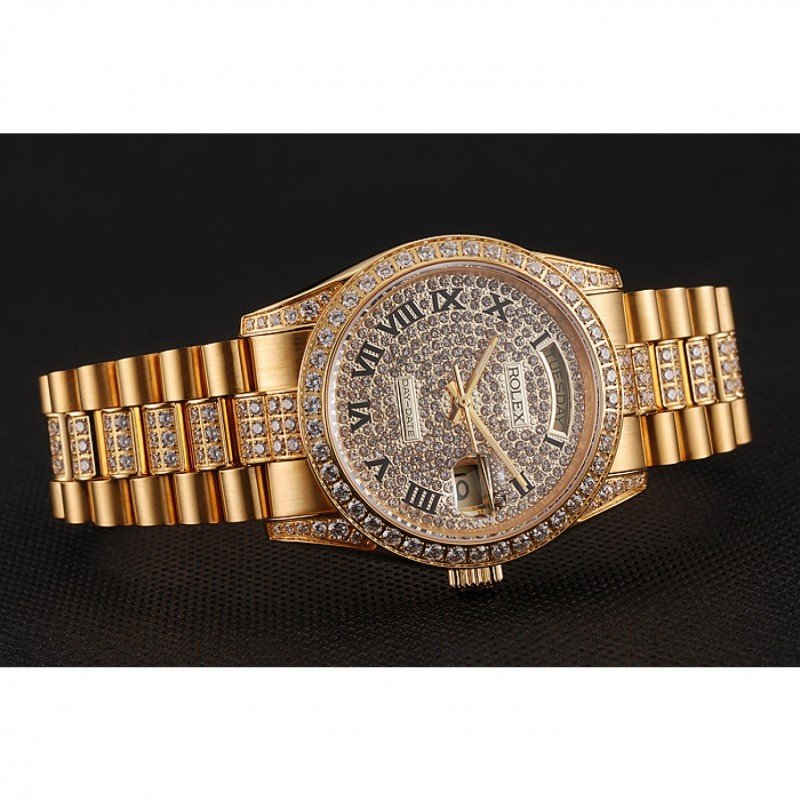 Super Clone Rolex Day-Date Gold Dial 1453956 37 mm — bracelet detail