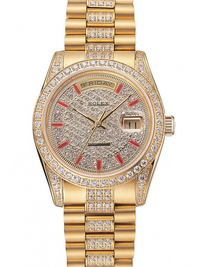 Super Clone Rolex Day-Date Gold Dial 1453960 37 mm