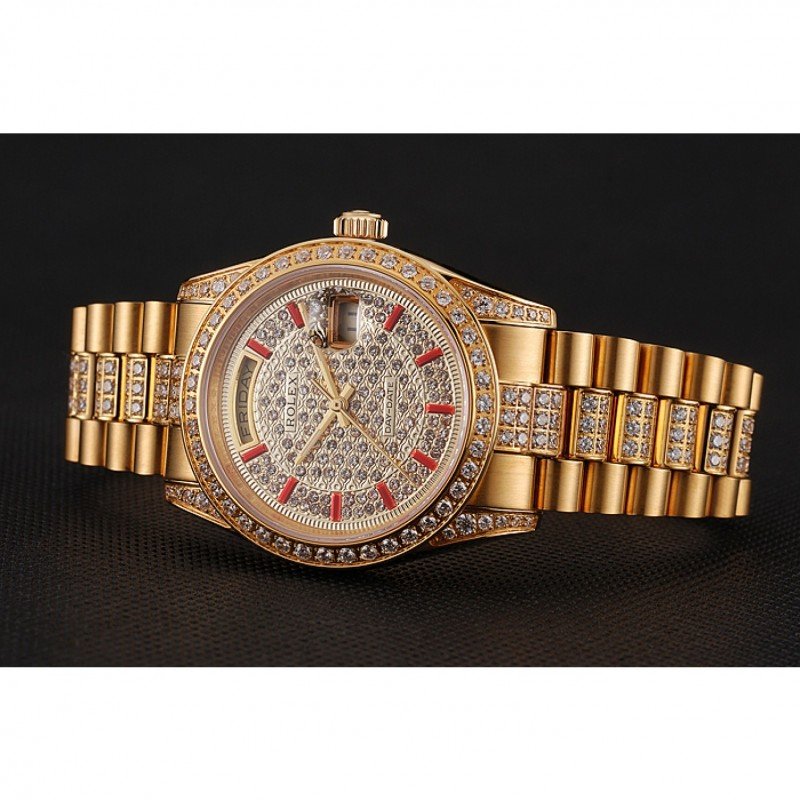 Super Clone Rolex Day-Date Gold Dial 1453960 37 mm — case and bezel