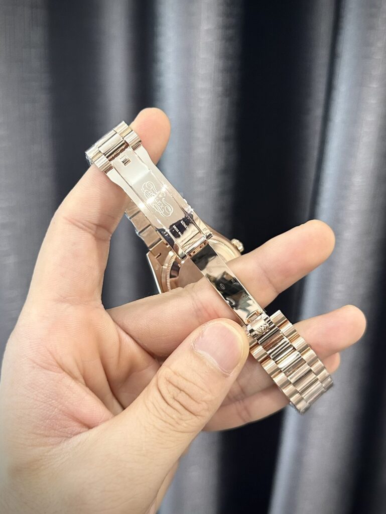 Super Clone Rolex Day-Date Green Aventurine Diamond Dial 128345rbr-0068 36 mm — clasp and links