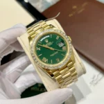 Super Clone Rolex Day-Date Green Dial 228348RBR-0040 40 mm — dial close-up