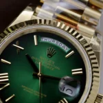Super Clone Rolex Day-Date Green Ombré Dial 128238-0118 36 mm — side profile