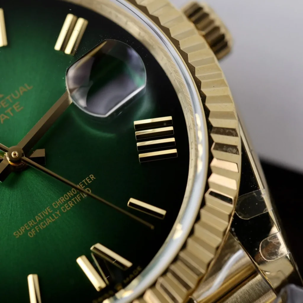 Super Clone Rolex Day-Date Green Ombré Dial 128238-0118 36 mm — clasp and links