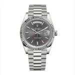 Super Clone Rolex Day-Date Grey Stick Tapestry Dial 228239-0002 40 mm