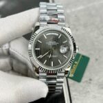 Super Clone Rolex Day-Date Grey Stick Tapestry Dial 228239-0002 40 mm — dial close-up