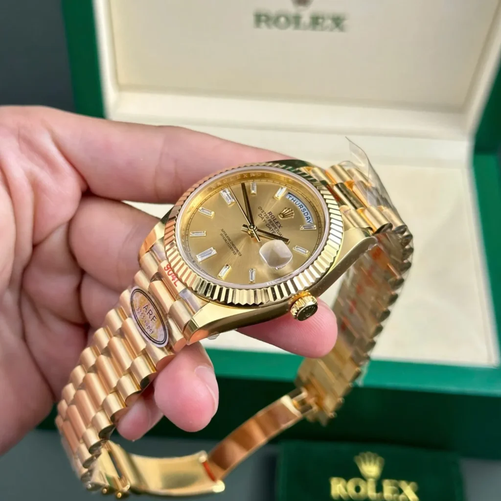 Super Clone Rolex Day-Date II Champagne Dial 228238 40 mm — side profile