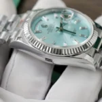 Super Clone Rolex Day-Date Ice Blue Diamond Dial 128236-0009 36 mm — clasp and links