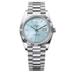 Super Clone Rolex Day-Date Ice Blue Diamond Dial 128236-0009 36 mm