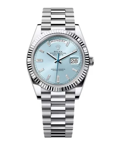 Super Clone Rolex Day-Date Ice Blue Diamond Dial 128236-0009 36 mm – Swiss SuperClone