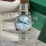 Super Clone Rolex Day-Date Ice Blue Diamond Dial 228236-0006 40 mm — dial close-up