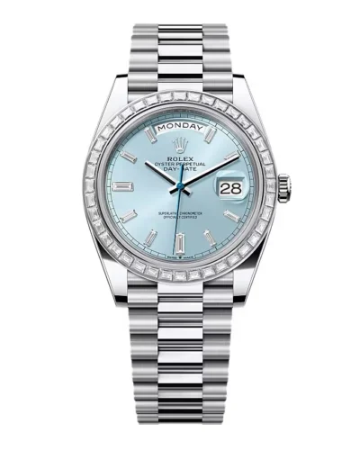 Super Clone Rolex Day-Date Ice Blue Diamond Dial 228396tbr-0002 40 mm