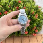 Super Clone Rolex Day-Date Ice Blue Diamond Dial 228396tbr-0002 40 mm — case and bezel
