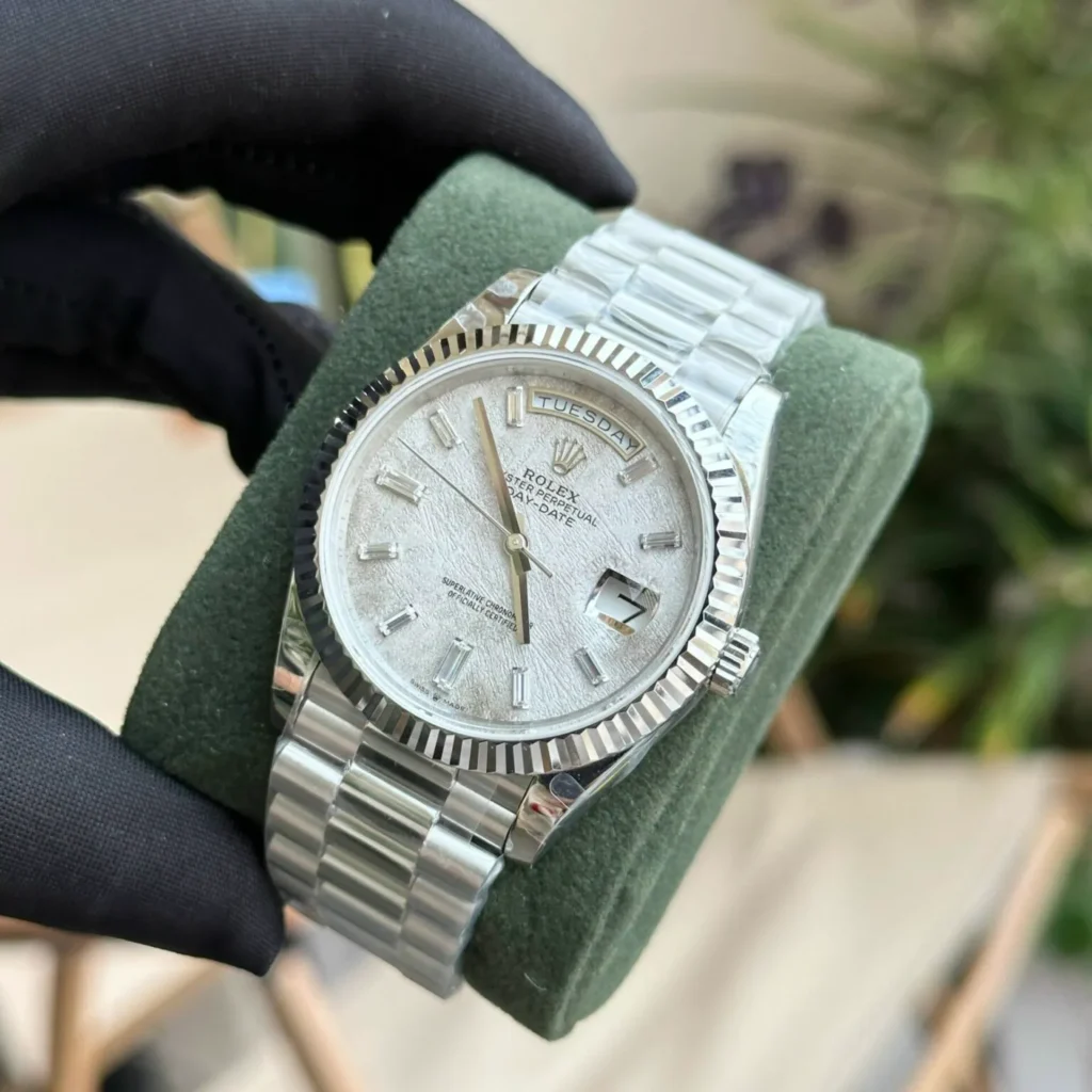 Super Clone Rolex Day-Date Meteorite Diamond Dial 228236-0011 40 mm — case and bezel