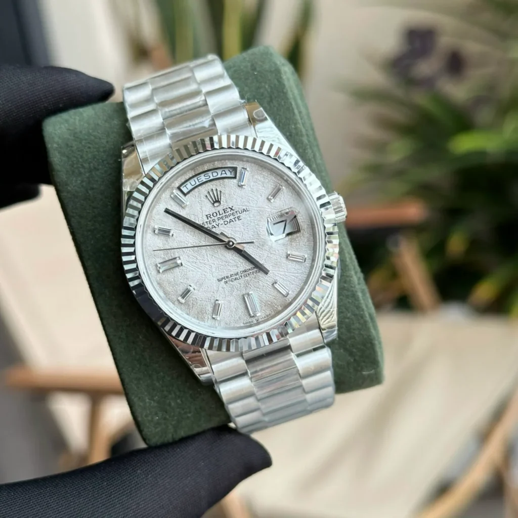 Super Clone Rolex Day-Date Meteorite Diamond Dial 228236-0011 40 mm — side profile