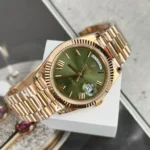 Super Clone Rolex Day-Date Olive Green Dial 228235-0025 40 mm — dial close-up