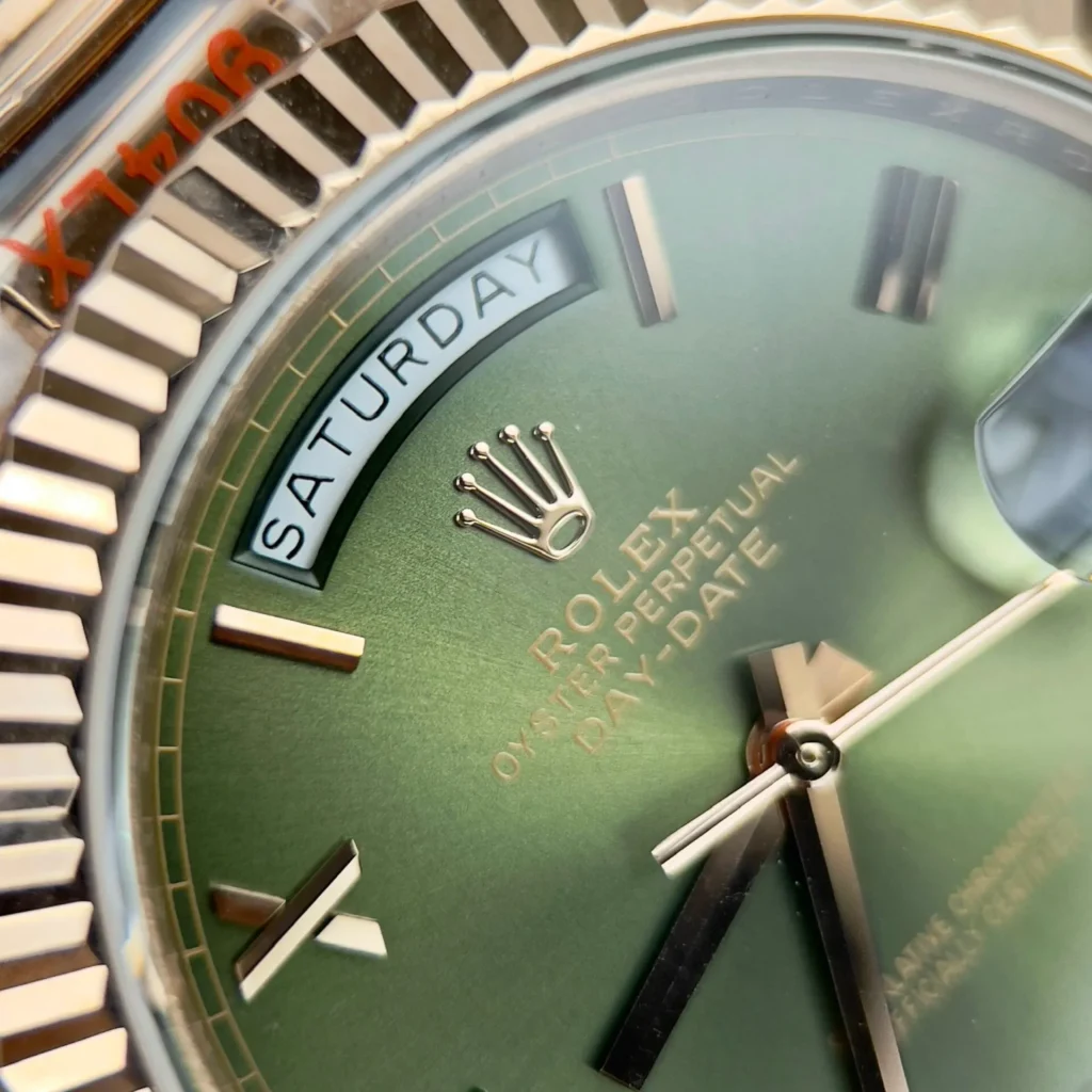 Super Clone Rolex Day-Date Olive Green Dial 228235-0025 40 mm — side profile
