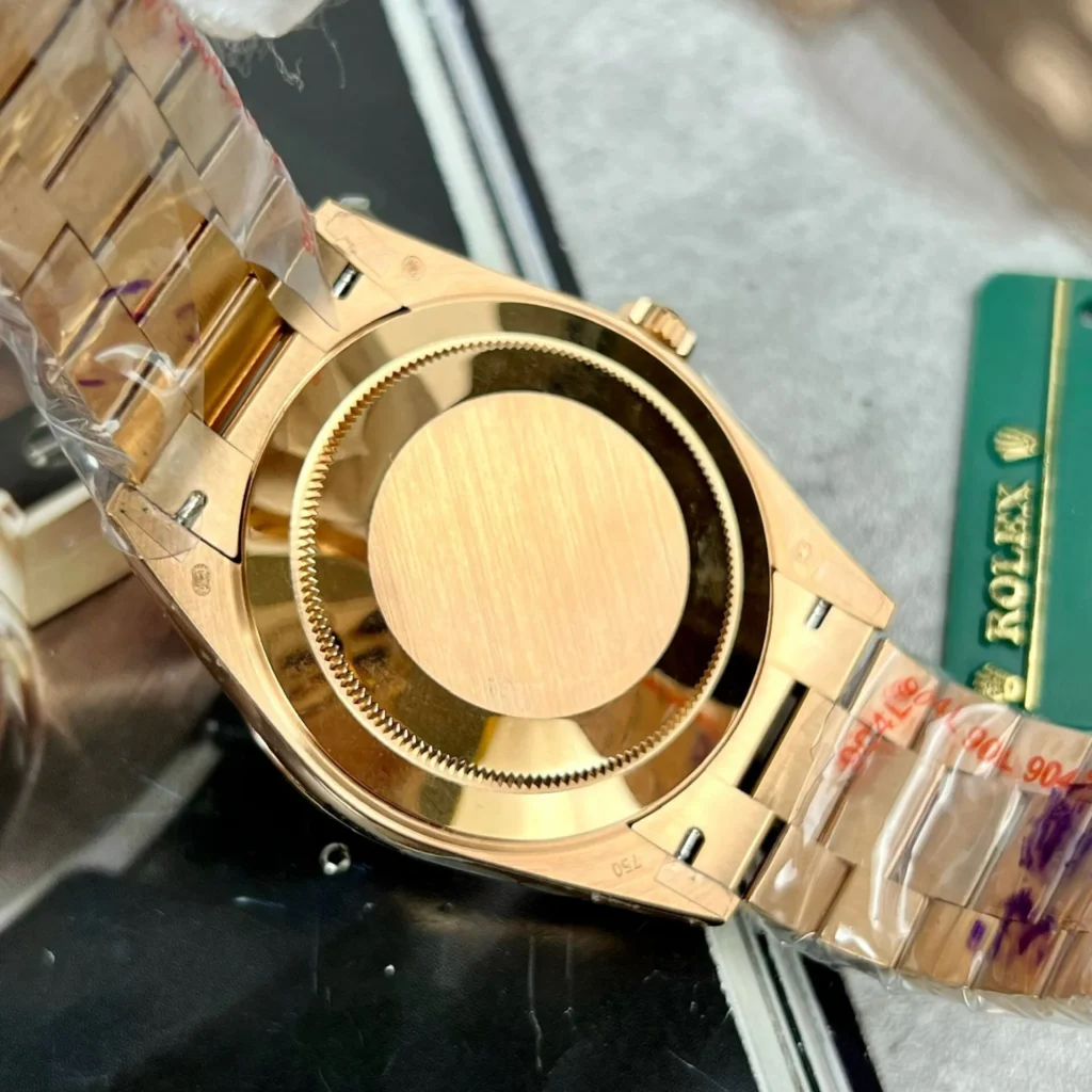 Super Clone Rolex Day-Date Olive Green Dial 228235-0025 40 mm — movement / caseback view