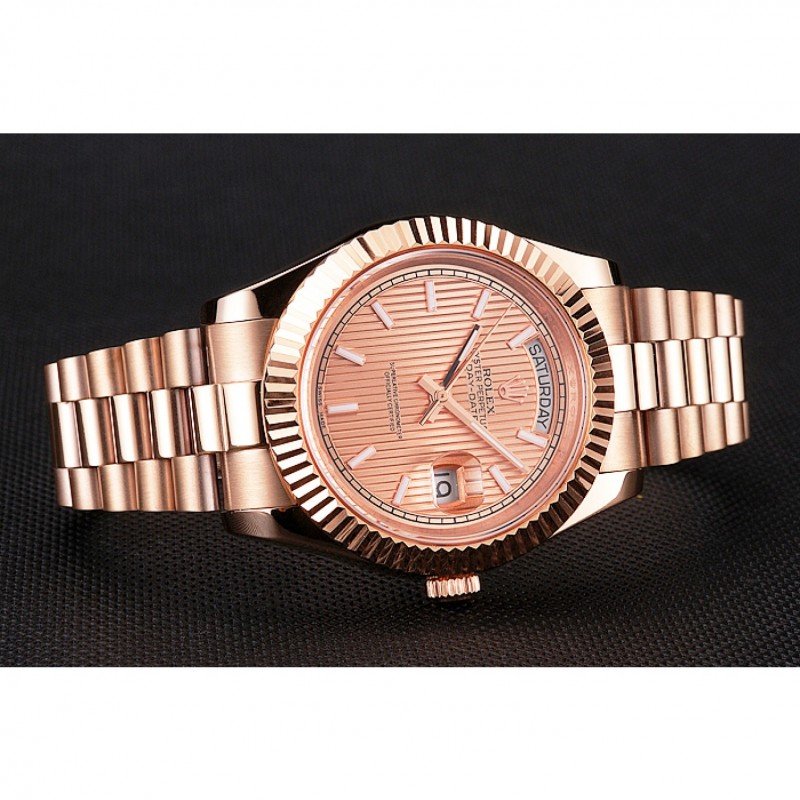 Super Clone Rolex Day-Date Rose-Gold Dial REP016823 40 mm — side profile