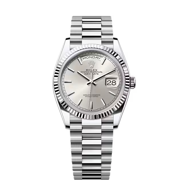 Super Clone Rolex Day-Date Silver Dial 128236-0001 36 mm