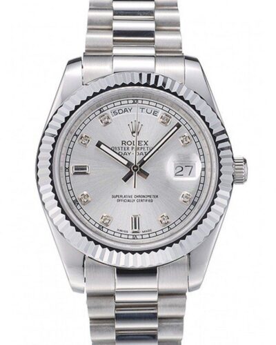 Super Clone Rolex Day-Date Silver Dial 41995 40 mm – Swiss SuperClone