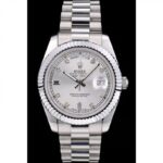 Super Clone Rolex Day-Date Silver Dial 41995 40 mm — dial close-up