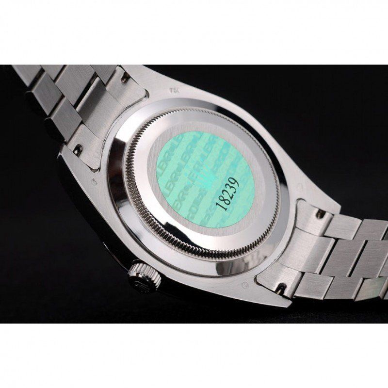 Super Clone Rolex Day-Date Silver Dial 41995 40 mm — movement / caseback view
