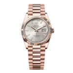 Super Clone Rolex Day-Date Silver Diamond Dial 128235-0087 36 mm – Swiss SuperClone