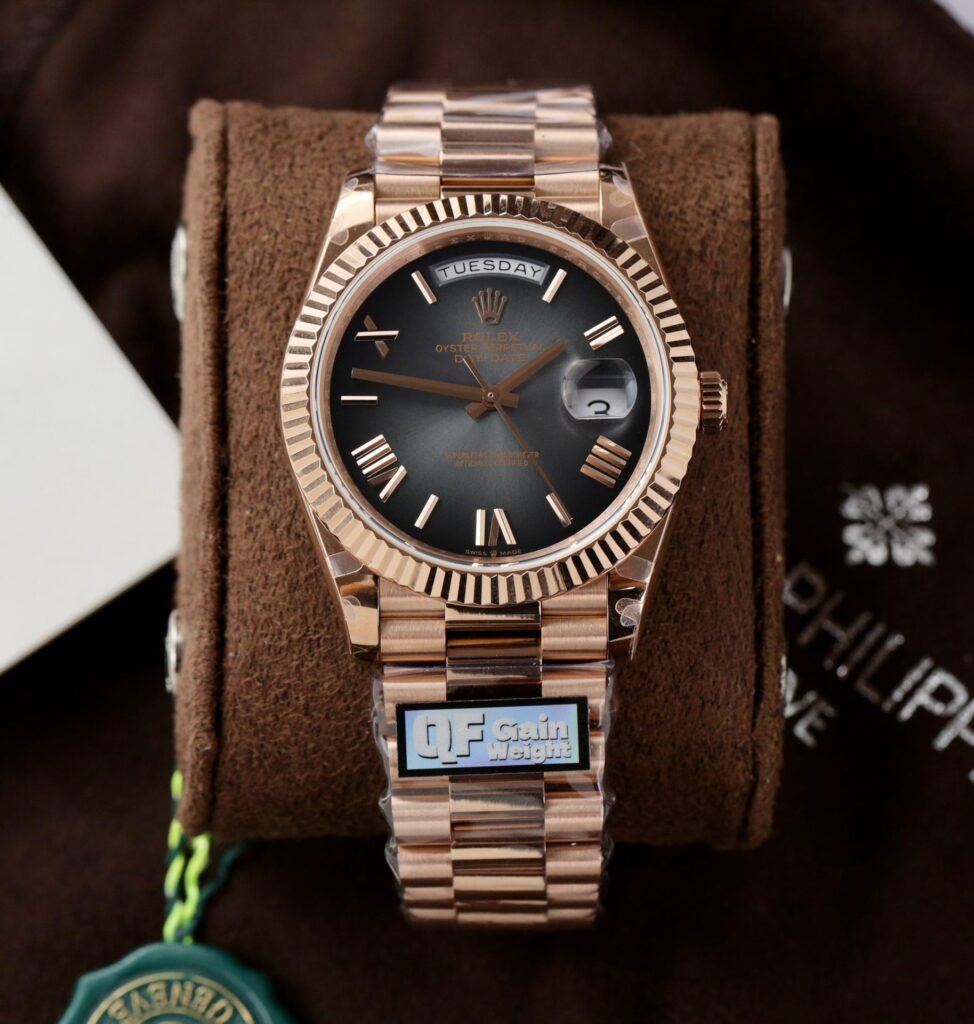 Super Clone Rolex Day-Date Slate Ombré Dial 228235-0055 40 mm — case and bezel