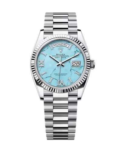 Super Clone Rolex Day-Date Turquoise Diamond Dial 128236-0011 36 mm – Swiss SuperClone