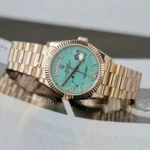 Super Clone Rolex Day-Date Turquoise Diamond Dial 128238-0071 36 mm — case and bezel