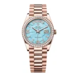 Super Clone Rolex Day-Date Turquoise Diamond Dial 128345rbr-0064 36 mm – Swiss SuperClone