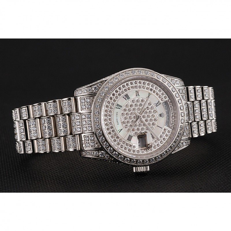Super Clone Rolex Day-Date White Dial 1453950 37 mm — bracelet detail