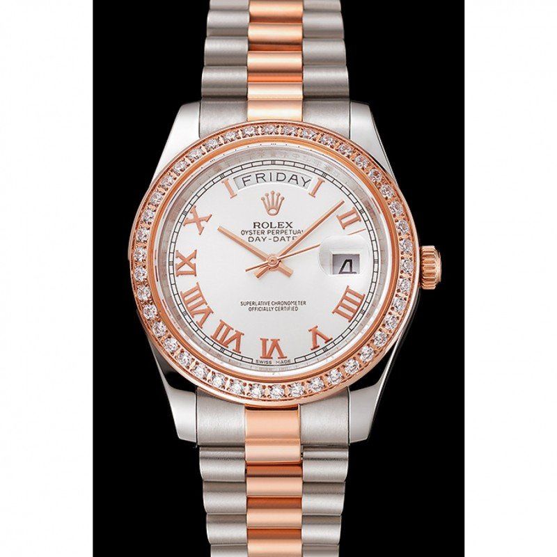 Super Clone Rolex Day-Date White Dial 1454108 40 mm — dial close-up