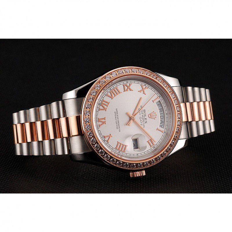 Super Clone Rolex Day-Date White Dial 1454108 40 mm — side profile