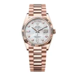 Super Clone Rolex Day-Date White Mother-of-Pearl Diamond Dial 128235-0029 36 mm