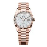 Super Clone Rolex Day-Date White Mother-of-Pearl Diamond Dial 128235-0078 36 mm