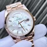Super Clone Rolex Day-Date White Mother-of-Pearl Diamond Dial 128235-0078 36 mm — view 12