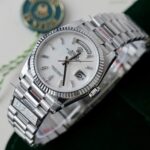 Super Clone Rolex Day-Date White Mother-of-Pearl Diamond Dial 128236-0021 36 mm — bracelet detail