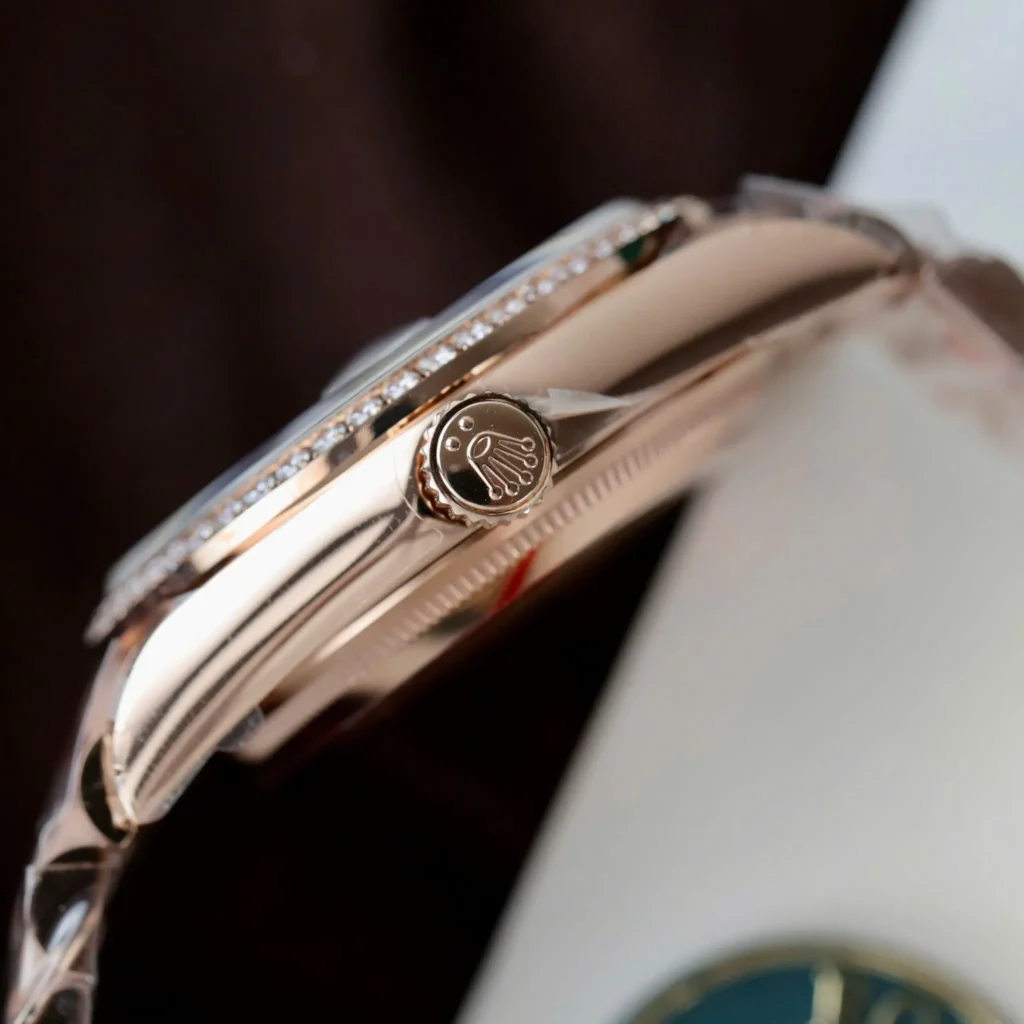 Super Clone Rolex Day-Date White Mother-of-Pearl Diamond Dial 128345rbr-0077 36 mm — case and bezel