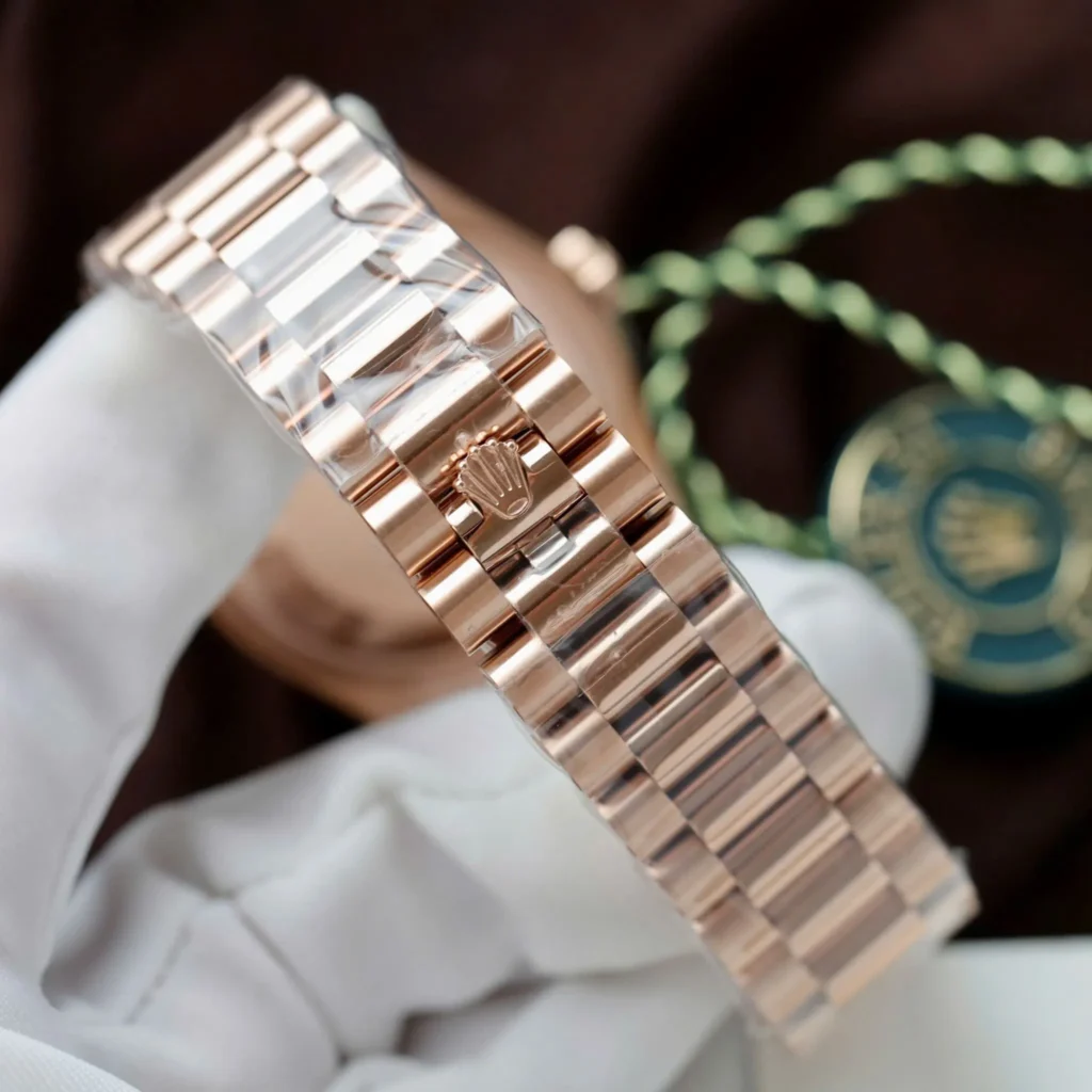 Super Clone Rolex Day-Date White Mother-of-Pearl Diamond Dial 128345rbr-0077 36 mm — side profile